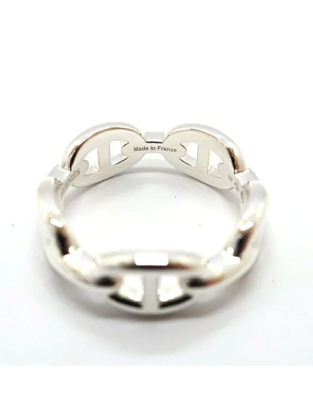 Hermes Heaven Chaine D'ancre Ring PM Small 59 Silver